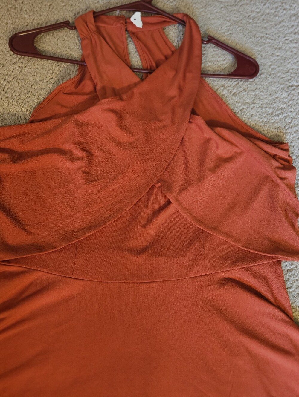 Grace Karin Rust Orange Halter Wrap Peplum Top; Size Large; Y2K Style; Feminine; - Picture 3 of 13